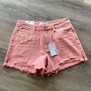 Vervet Rebecca Size Small High Rise Vintage Frayed Washed Pink Shorts